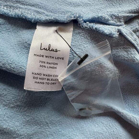 Lulu's light blue button front poncho top dress size M - Picture 7 of 8